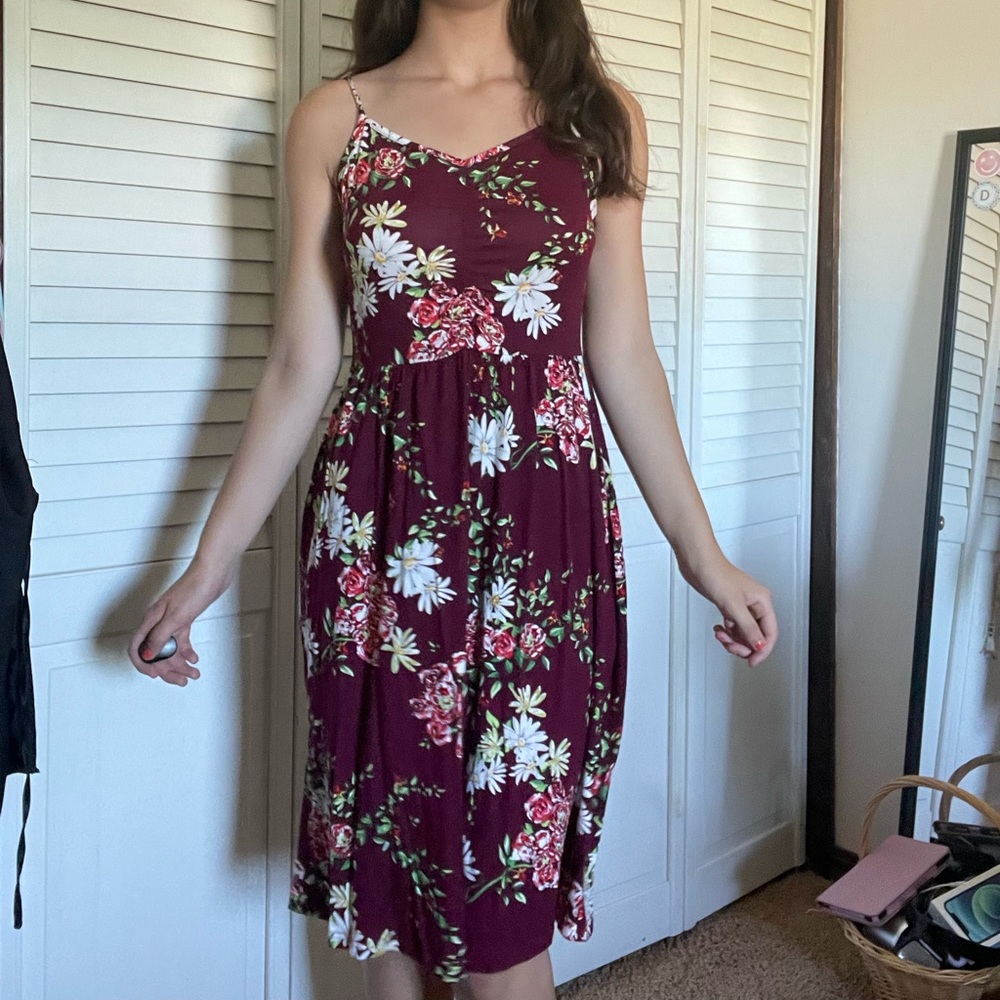 Red flower dress
